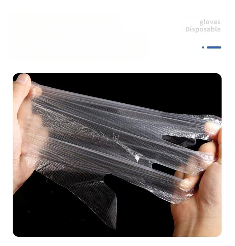 Vienkartinės pirštinės su pakabinimo skylė, cateringo ir komercinėms virtuvėms, polietilenas, dulkių atsparios, storis 0.013 mm