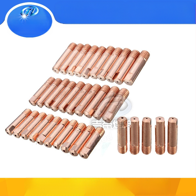 15AK проводяща дюза за заваряване, комплект 40 бр., дюза за подаване на тел за заваръчна пушка, 0.8/0.9/1.0 мм