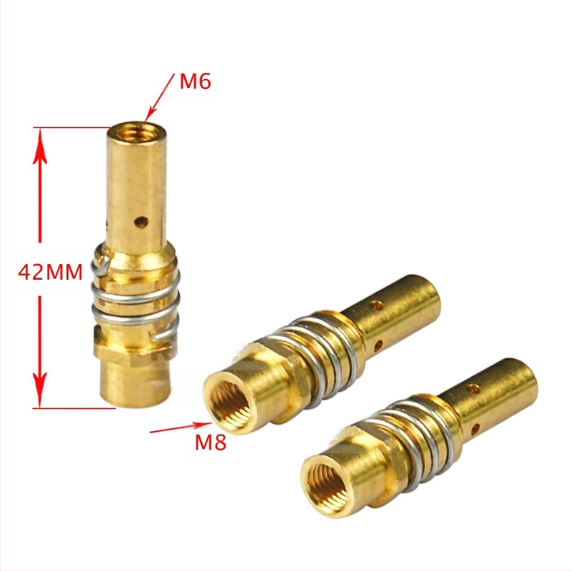 Meďová vodivá ochranná krytka trysky pre MIG/MAG MB14AK/MB15AK zváračský pištoľ - sada 4 kusov, dĺžka 42 mm