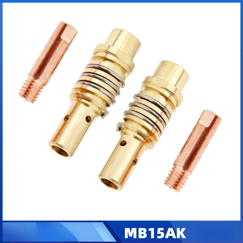 Meďová vodivá ochranná krytka trysky pre MIG/MAG MB14AK/MB15AK zváračský pištoľ - sada 4 kusov, dĺžka 42 mm