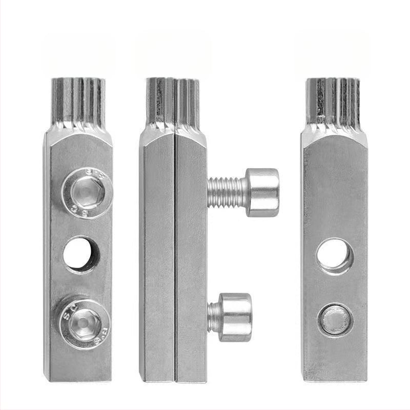 Триъгълен екстрактор за клапан за извличане на счупени винтове • Материал: сплав стомана • Модел: триъгълен екстрактор за клапан • Основна цел: екстрактор за счупени винтове