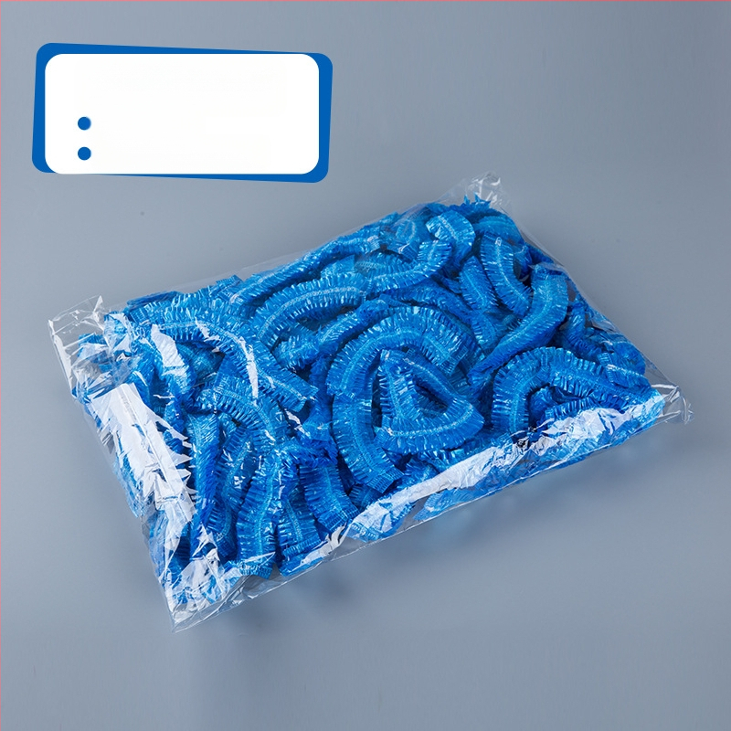 PE vienkartinė dušo kepurė su juostos forma, atspari vandeniui, išplėsta ir sutirštinta