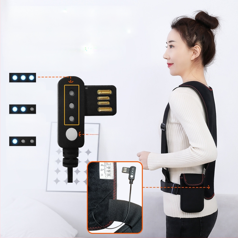 Dispozitiv de îngrijire a taliei și a spatelui, încălzire cu infraroșu, control al temperaturii, temporizator, 3 trepte de control, 10W, 5V, 55–65°C