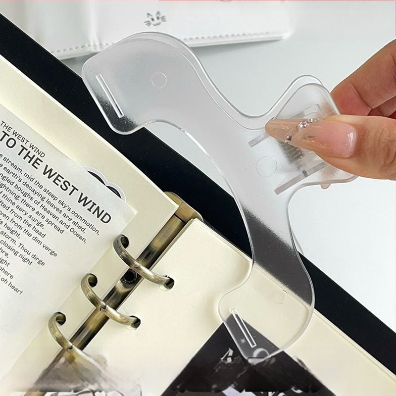 Skaidrus plastikinis užrašų laikiklis – studentams, daugiafunkcinis su tvirta fiksacija