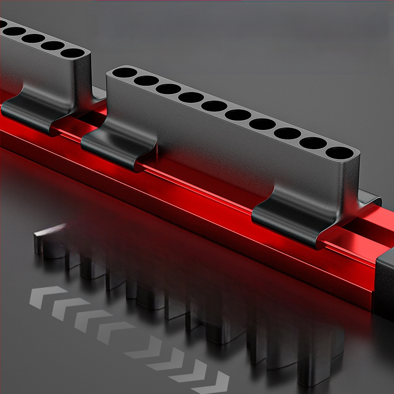 Aliuminio bitų saugojimo juosta su gėlės formos šešiakampiu rankena ir bitų laikikliu