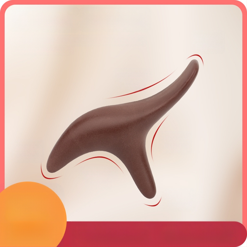 Meridijano masažuoklis su bulių rago forma, rankinė akupunktūros taškų šepetėlis ir pėdų masažas