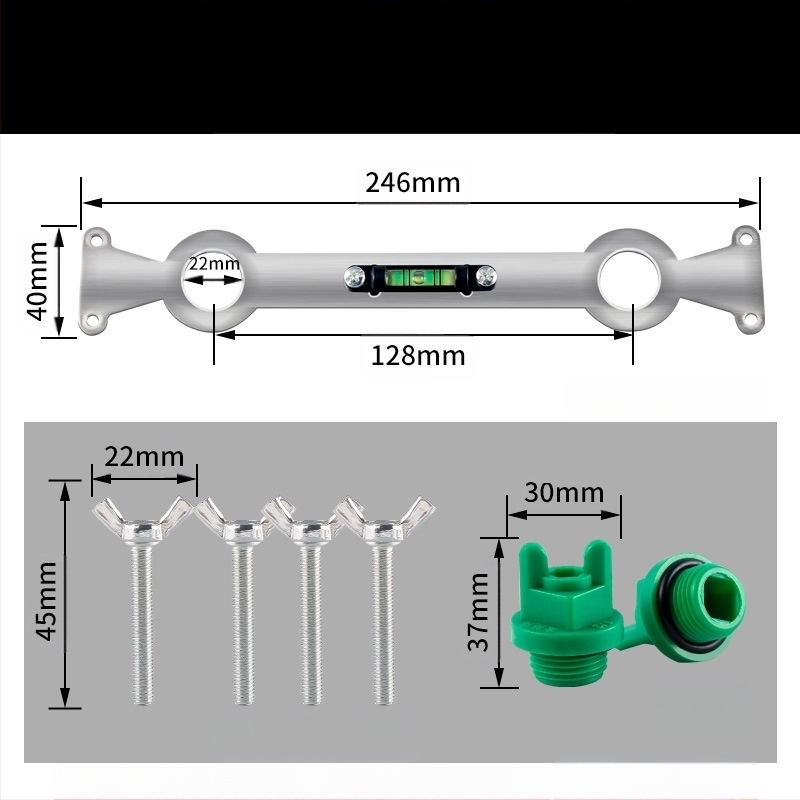 Неръждаема стомана позициониращ нивелир за тръби гореща и студена вода и локатор за душ глава, държач за водна тръба/клапан, полирана повърхност, 0,12 кг