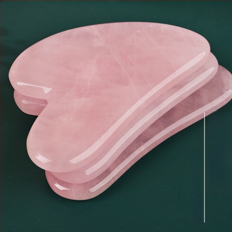 Nefrito gua sha plokštė veidui, širdies formos pusapvalė, veido priežiūrai, logotipas galimas, pakuotė 1 vnt