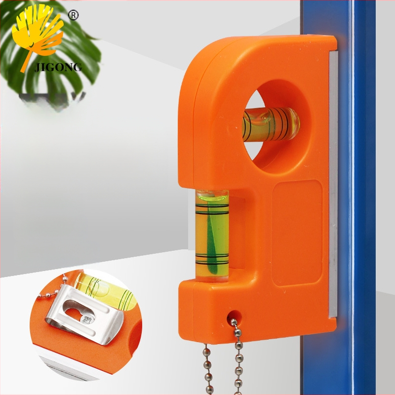 Мини нивелир с висяща верига и халка за закачане, силно магнитен, алуминиева сплав + ABS пластмаса, преносим