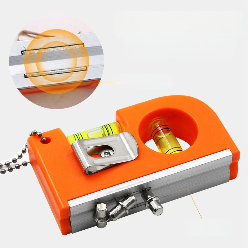 Мини нивелир с висяща верига и халка за закачане, силно магнитен, алуминиева сплав + ABS пластмаса, преносим