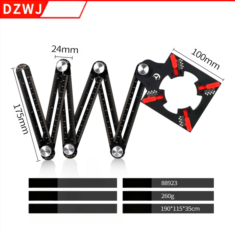 Контурен измервател с заключване – сгъваема релса за плочки и профилиращ инструмент за дърводелство