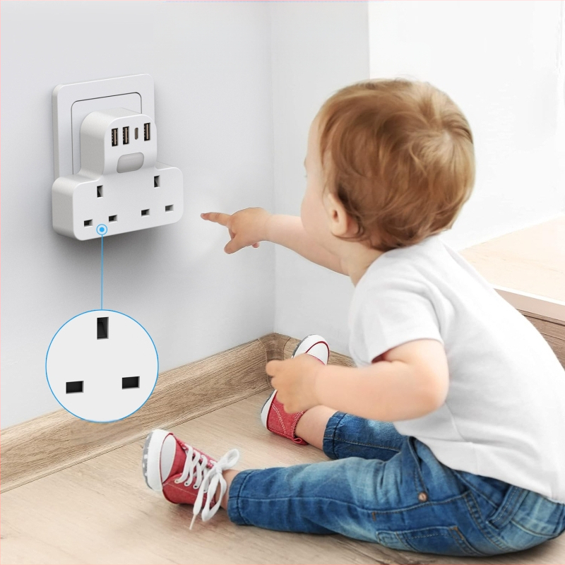 Thunder God kelioninis įkroviklis su maitinimo keitikliu — Britijos standartas kištukas ir lizdė, CE sertifikatas, daugiafunkcinis tarptautinis adapteris