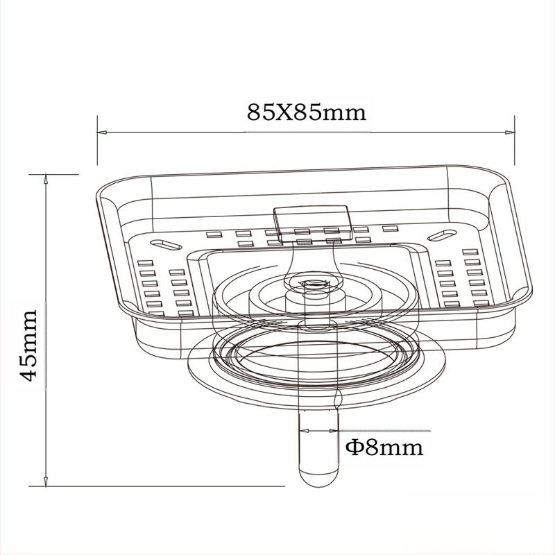 Konyhai mosogató dugó szűrővel, 304 rozsdamentes acél, QS724C001 modell, modern minimalista stílus