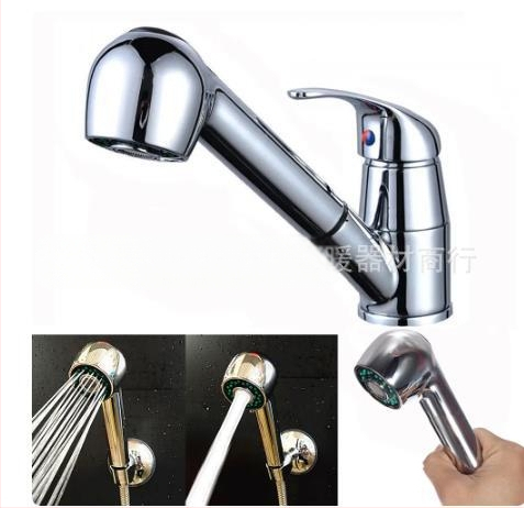 Kuchynský kohút s výsuvnou hlavou, plastové telo, jednokĺbový dizajn (Plast; Výsuvná hlavica; Jednokĺbový dizajn)