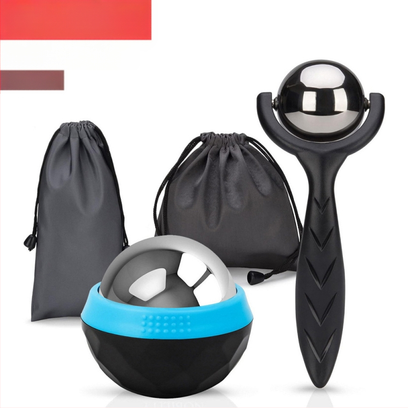 Nerūdijančio plieno fascijos masažo rutuliukų rinkinys — rankinis masažo įrankis raumenų atsipalaidavimui, karštas ir šaltas masažas, svoris 405 g