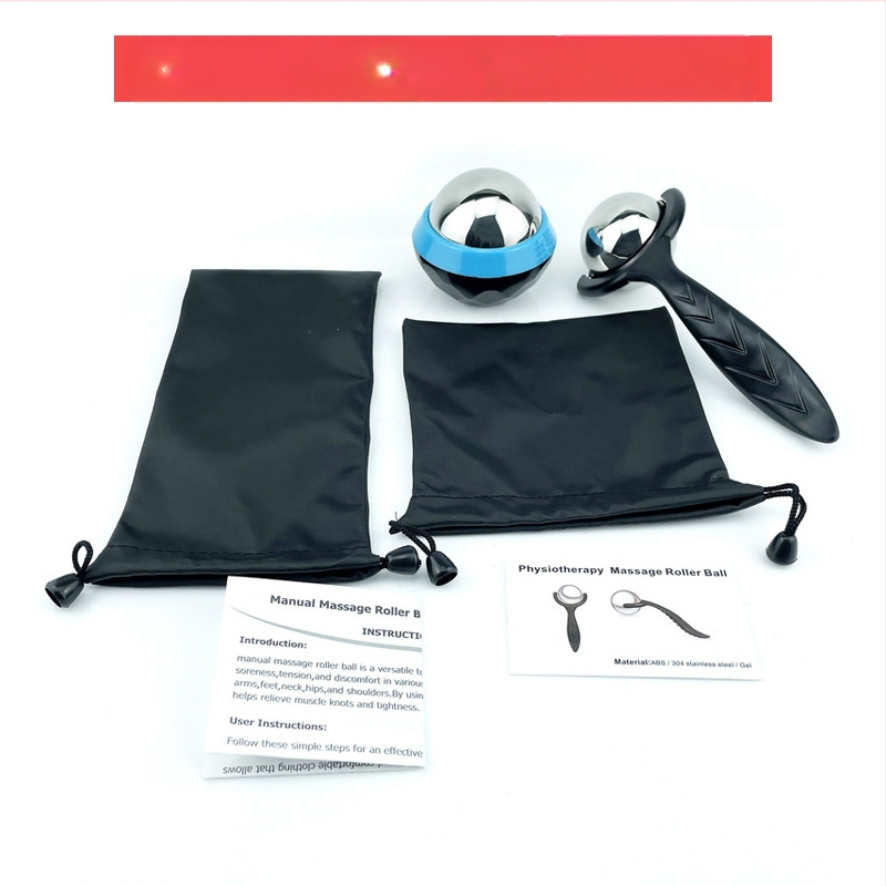 Nerūdijančio plieno fascijos masažo rutuliukų rinkinys — rankinis masažo įrankis raumenų atsipalaidavimui, karštas ir šaltas masažas, svoris 405 g