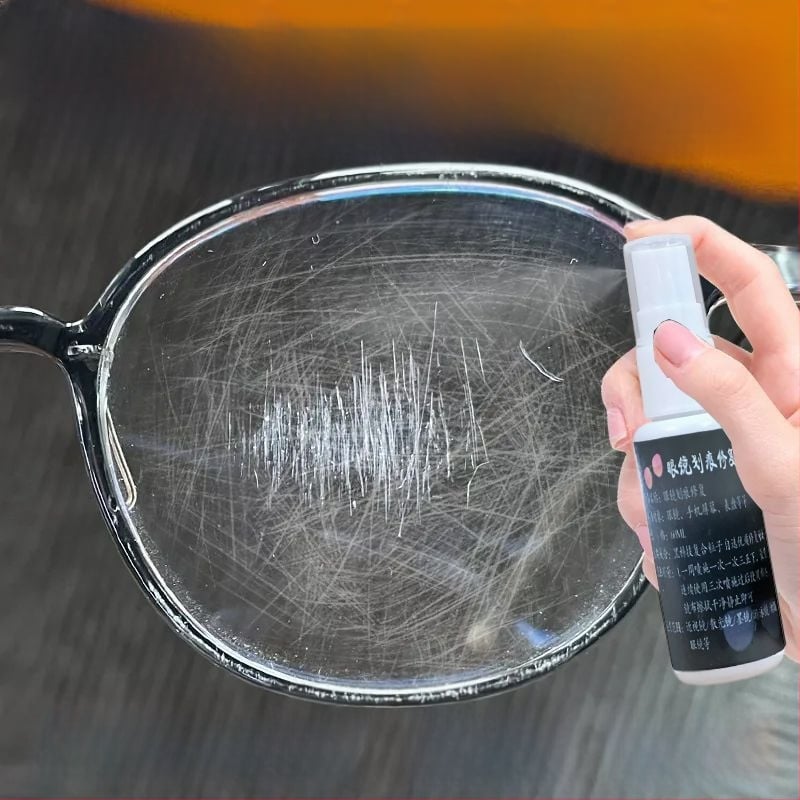 Szemüveglencsék tisztító folyadéka karcok javítására – műanyag, egyoldalú törlő, kézi használat, autóhoz