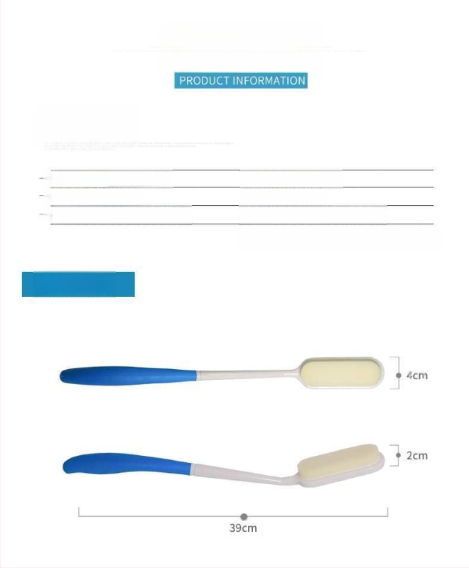 Ilga rankena kempinė vonios šepetėlis su išlenkta rankena nugaros valymui