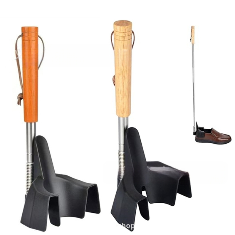 Teleskopinis metalinis batų šaukštas su ilga rankena