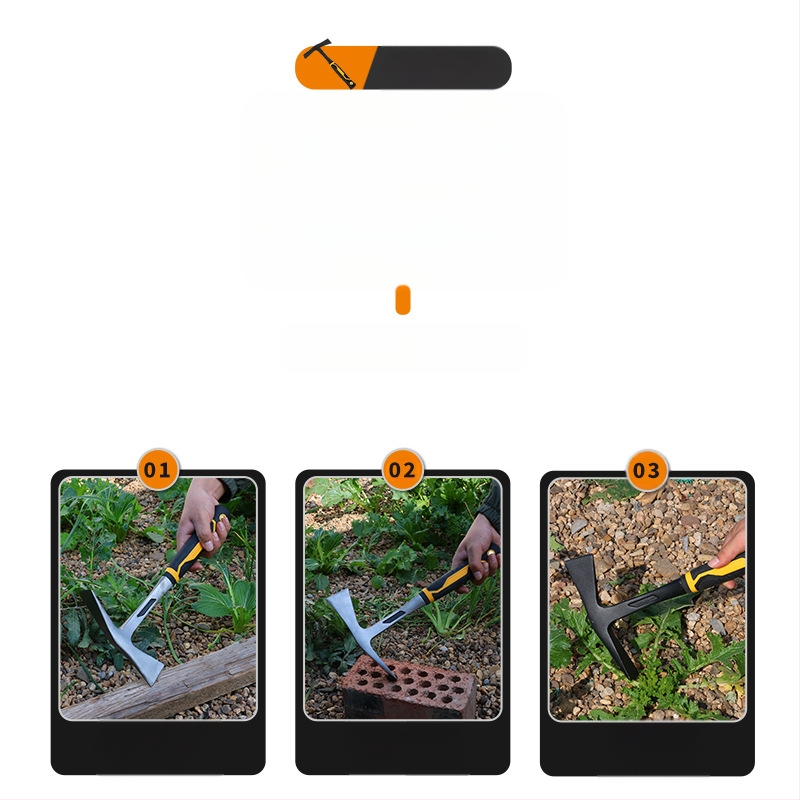 Мултифункционална кирка с едноцял корпус — върхово и плоско острие, ударна функция за градина и ферма