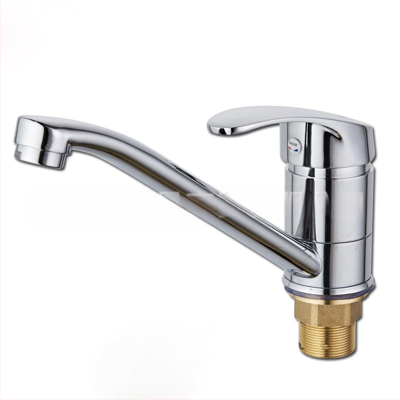 Кухненски смесител с въртящ се дизайн, гореща и студена вода, монтиран на мивката, керамичен картридж, модел TG-3524111, диаметър на седалката 40 мм, вход/изход 20 мм