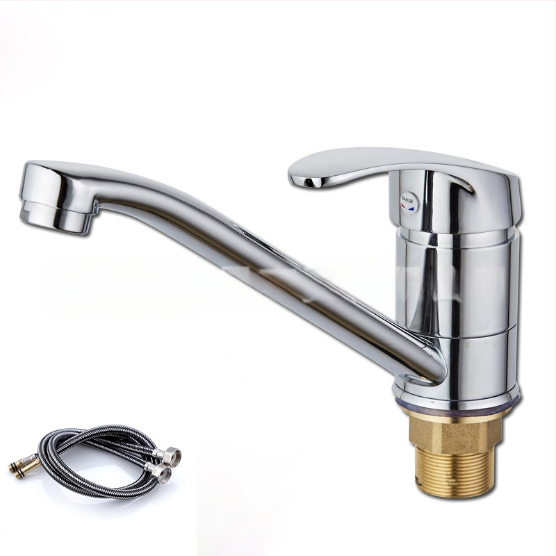 Кухненски смесител с въртящ се дизайн, гореща и студена вода, монтиран на мивката, керамичен картридж, модел TG-3524111, диаметър на седалката 40 мм, вход/изход 20 мм