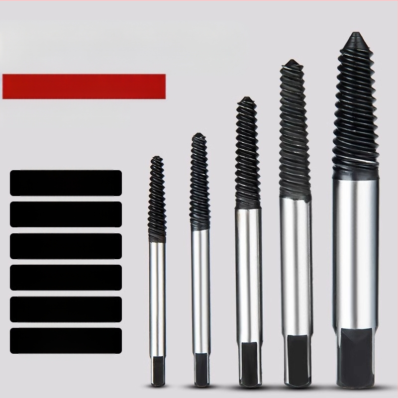 Shouli извличач за счупени винтове и резби за кранове и тръби – двуглавен, с обратна резба, шестостенков извличач