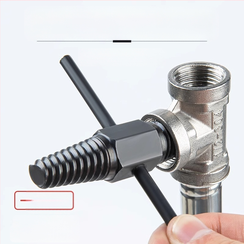 Shouli извличач за счупени винтове и резби за кранове и тръби – двуглавен, с обратна резба, шестостенков извличач