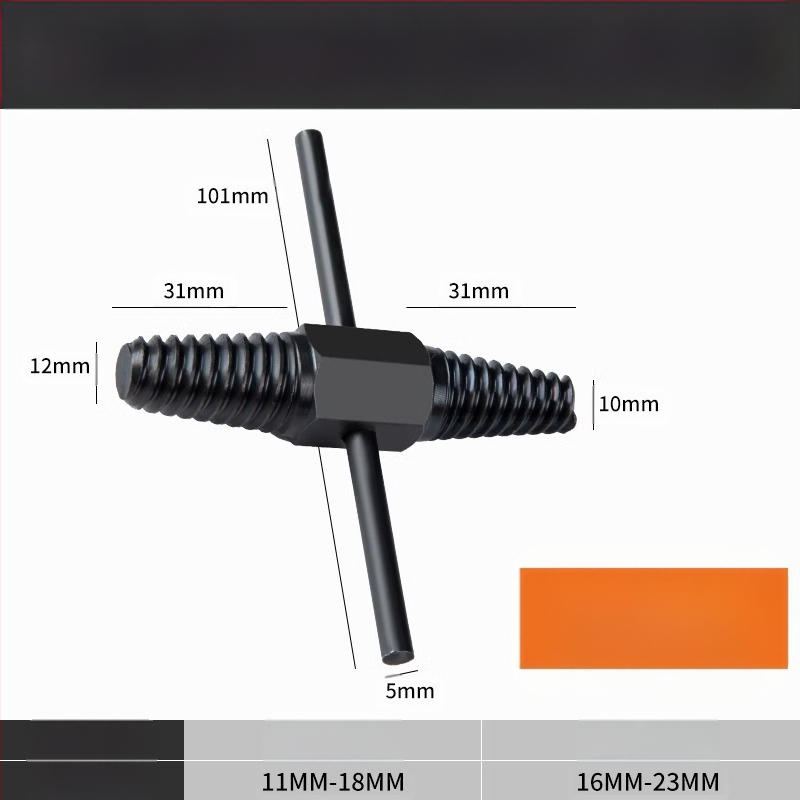 Shouli извличач за счупени винтове и резби за кранове и тръби – двуглавен, с обратна резба, шестостенков извличач