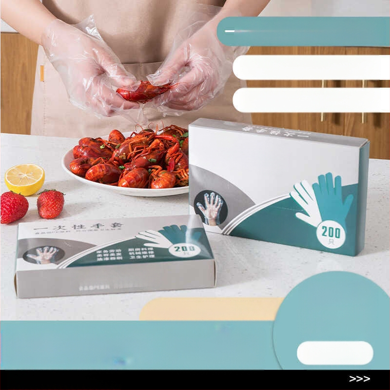 Vienkartinės PE pirštinės, maisto kokybės, storinamos, priešslydinės, 1000 vnt.