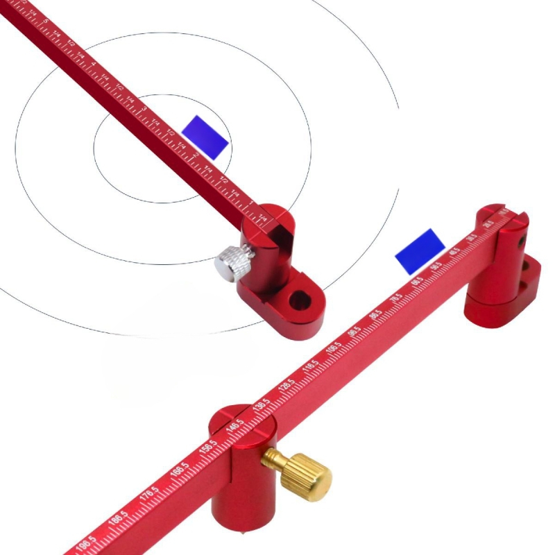 Дърводелски циркул за чертане на кръгове и арки, алуминиева сплав, 360° кръг и маркировка