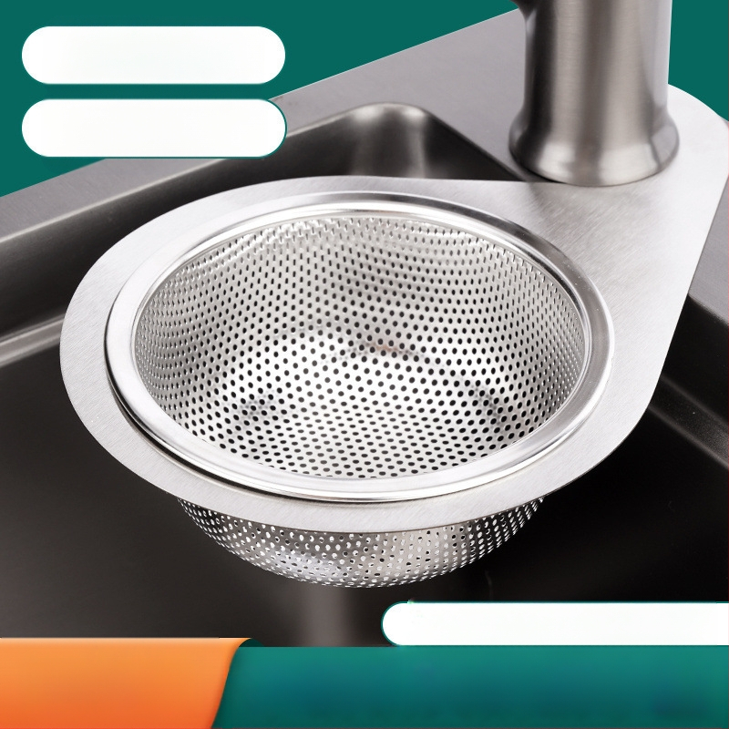 Лебедоподобен филтър за мивка, пластмасов, за разделяне на отпадъци и миене на зеленчуци, сухо и мокро отцеждане