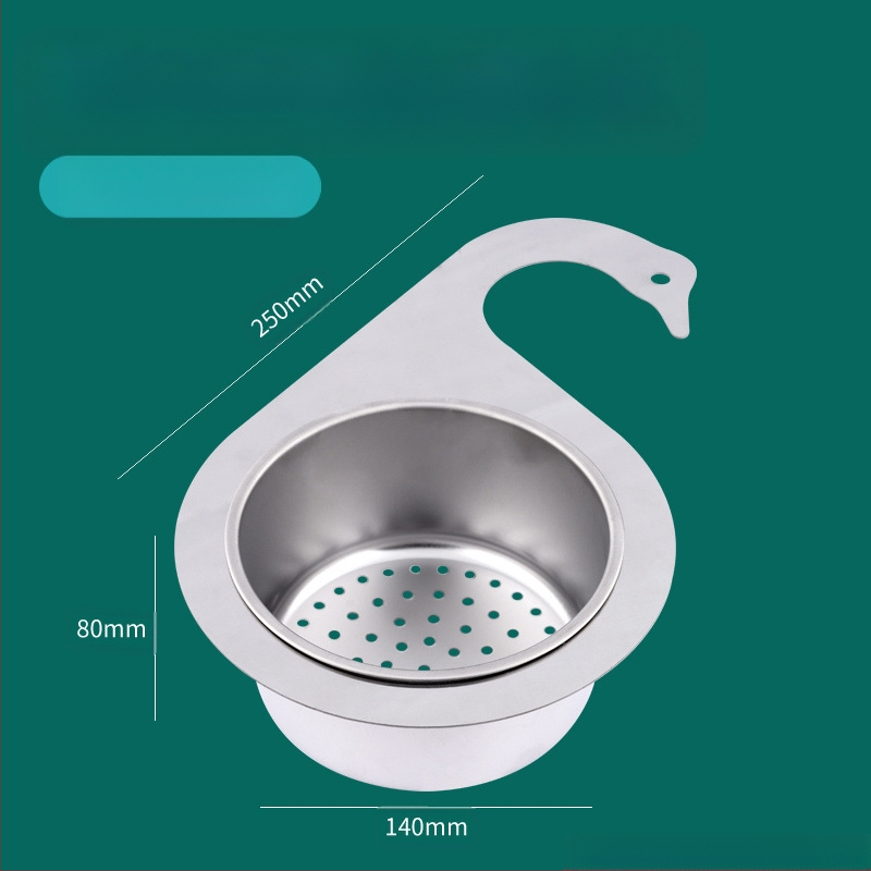 Лебедоподобен филтър за мивка, пластмасов, за разделяне на отпадъци и миене на зеленчуци, сухо и мокро отцеждане