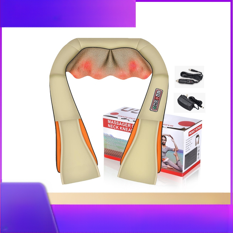 Kaklo, pečių ir nugaros masažuoklis su 8 masažo galvutėmis, karštasis kompresas, AC maitinimas, modelis HF-P07, laikmatis, 3 greičiai