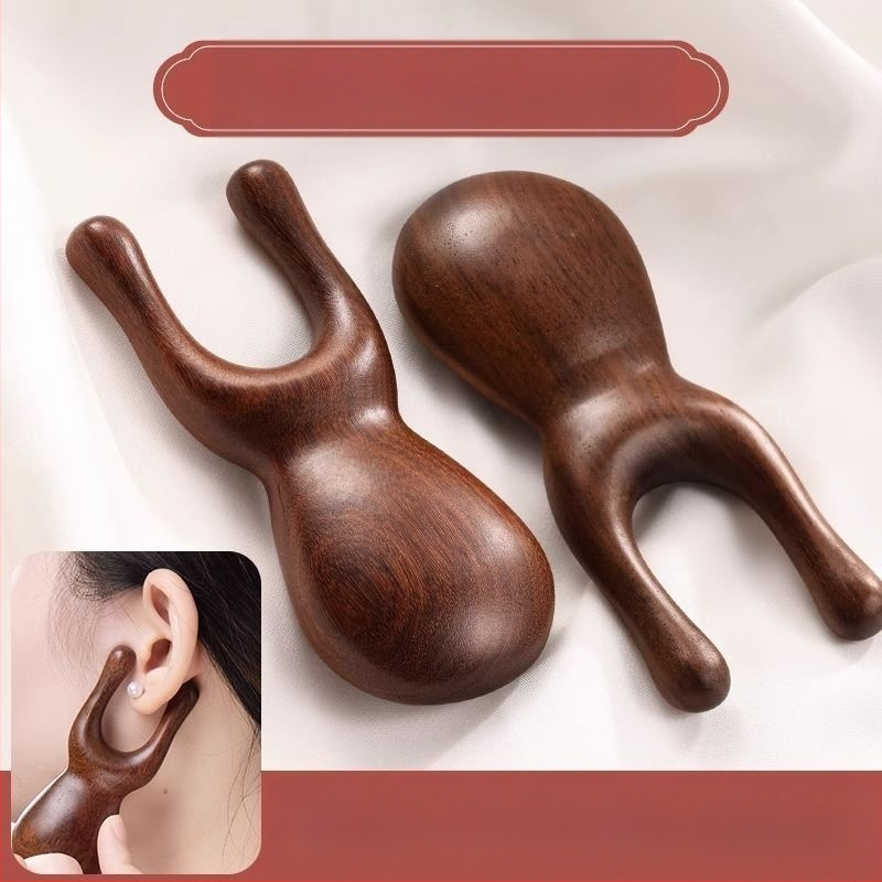 Дървен инструмент за масаж на лицето за носов мост и очи — пречистване на меридиани, акупунктурни точки, повдигане; стил: корейска версия; изработка: 6141735