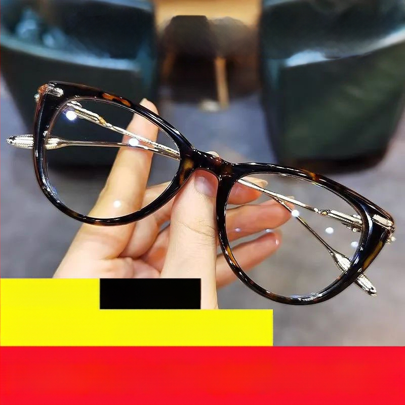 Okuliare na čítanie, rám cat-eye, šošovky z živice s ochranou proti modrému svetlu, plný rám, konštrukcia z plastu a kovu