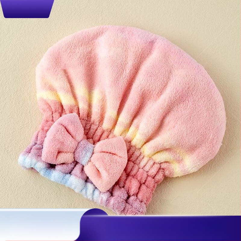 Шапка за сушене на коса, изработена от коралов флис, 150D прежда, шестноплетено тъкане, тегло под 30 г