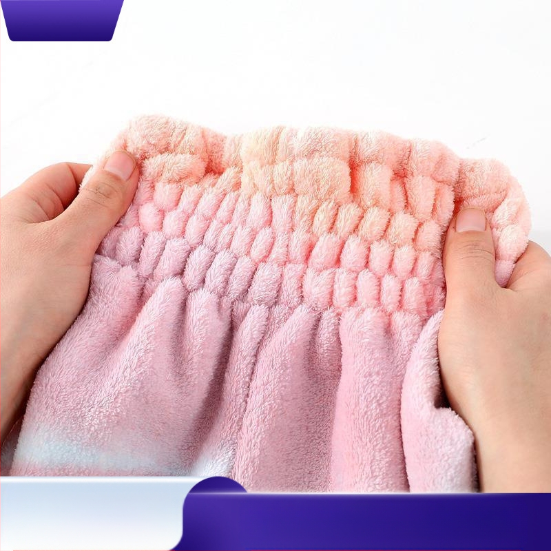 Шапка за сушене на коса, изработена от коралов флис, 150D прежда, шестноплетено тъкане, тегло под 30 г