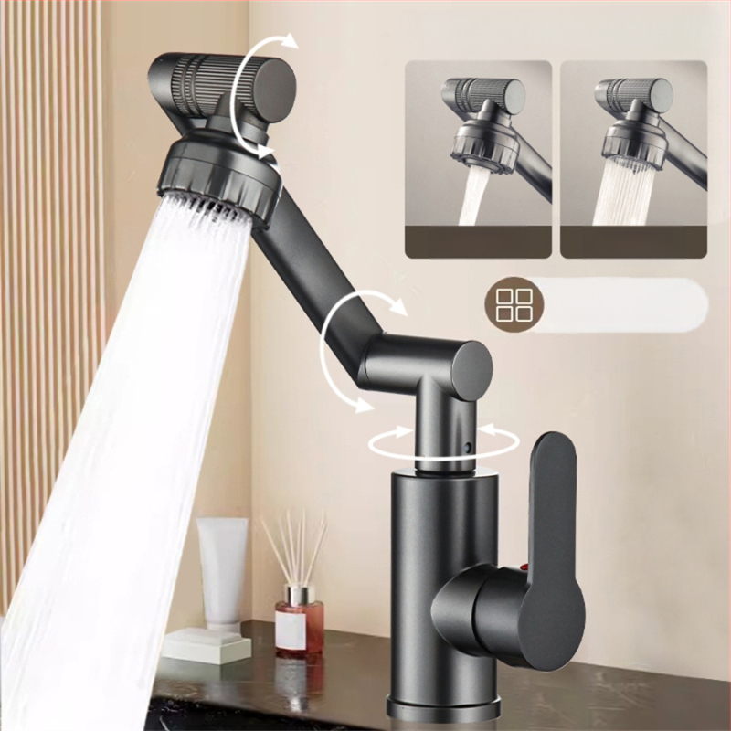 Luckcat mechaninis maišytuvo praustuvui, karštas/šaltos, nerūdijantis plienas, keramikinė kasetė, 360° sukimas