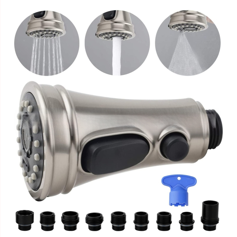 Кухненска издърпваща се глава за смесител, модел 61025, ABS, керамичен клапан, 3 функции, CUPC сертифициран