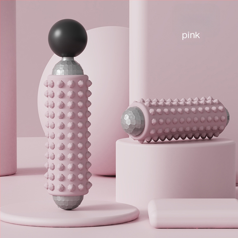 Elektriskā masāžas nūjiņa fitnesam un jogai, USB barošana, mehāniska kontrole, maināms ātrums, 4 apaļas masāžas galvas, forma: taisnstūra trapece, piemērots galvai, kaklam, viduklim un gurniem.