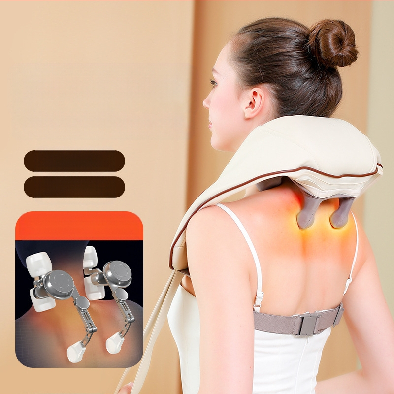 Pečių ir kaklo masažuoklis su 6 galvutėmis, KL-35, įkraunamas, 4 greičiai, laikmatis