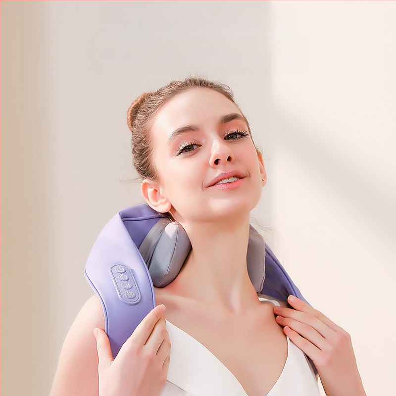 SL-Z9 įkraunamas kaklo ir pečių masažuoklis, 6 galvutėmis, šilumos kompresas, infraraudonųjų spindulių terapija ir laikmatis