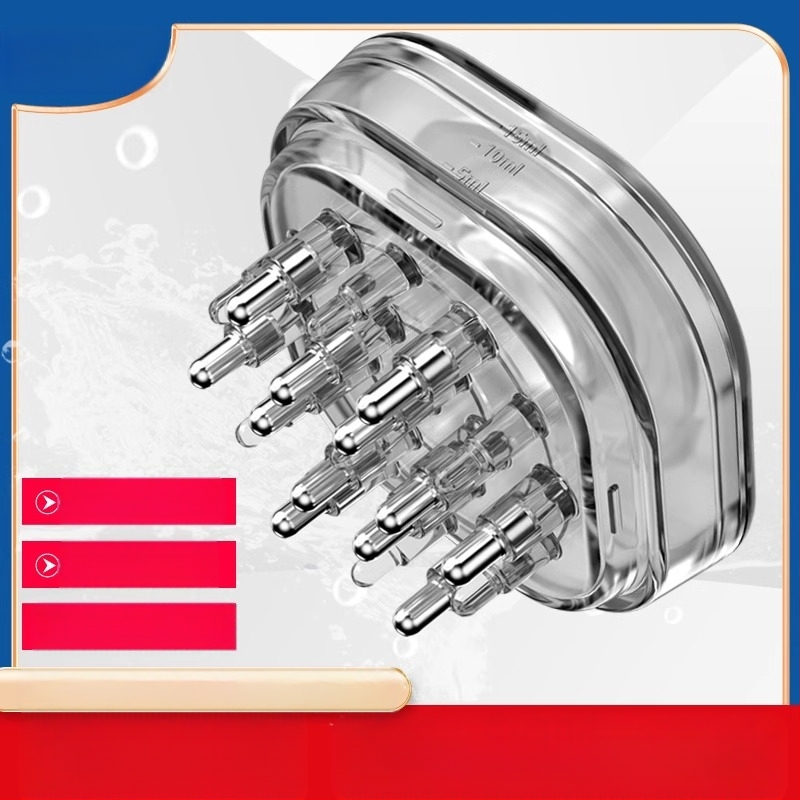 Smooth Hair XF-1 galvos odos vaistų aplikatorius su kvadratine skaidrąja vadomąja šukele – 38 g, riebalų kontrolė, galvos odos nuraminimas, masažinė galvutė su plaukų augimo esencija