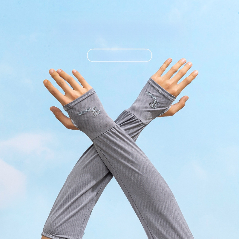 Vyr. lauko UV apsauga, greitai džiūstančios Ice Silk rankovės – poliesterio mišinys, turinys 81–95%, 2024 m. pavasaris