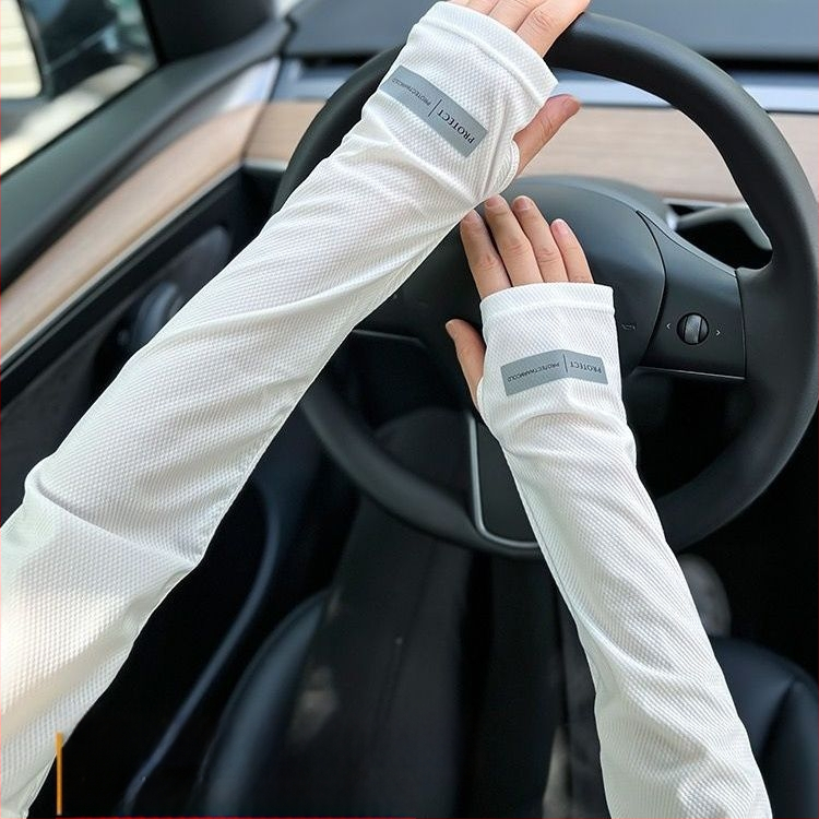 Dviračių rankovės su saulės apsauga ir vėsinimu, minimalistinis poliesteris, 81–95% sudėtis, 2024 m. pavasaris