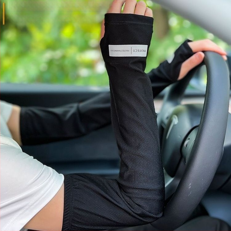 Dviračių rankovės su saulės apsauga ir vėsinimu, minimalistinis poliesteris, 81–95% sudėtis, 2024 m. pavasaris