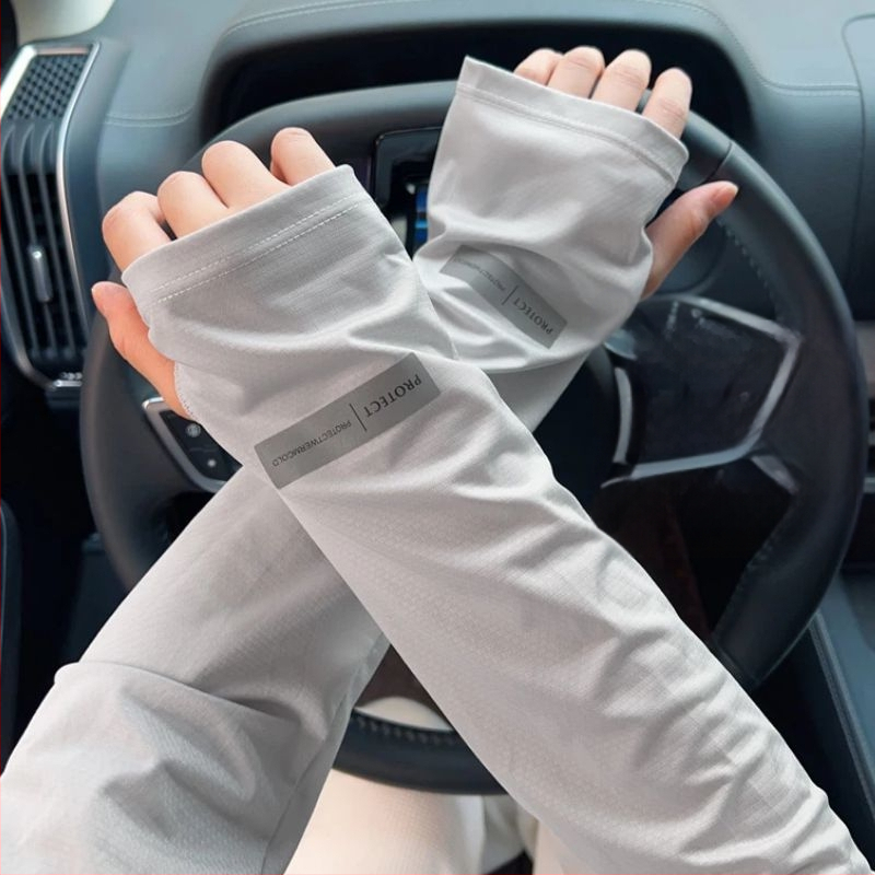 Dviračių rankovės su saulės apsauga ir vėsinimu, minimalistinis poliesteris, 81–95% sudėtis, 2024 m. pavasaris