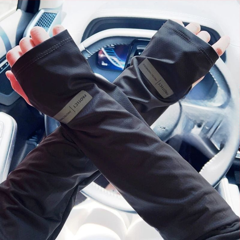 Dviračių rankovės su saulės apsauga ir vėsinimu, minimalistinis poliesteris, 81–95% sudėtis, 2024 m. pavasaris