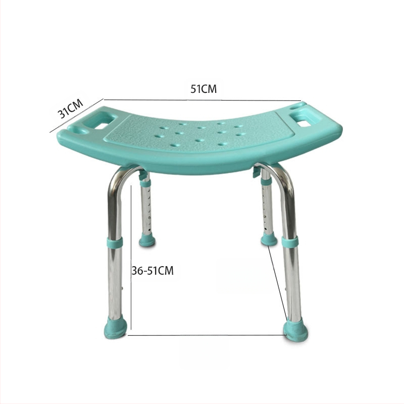 Алуминиев душ стол за възрастни, бременни и лица с увреждания, антихлъзгаща лента с подложка за сядане, U-образен дизайн, чиста тежина 1,8 кг